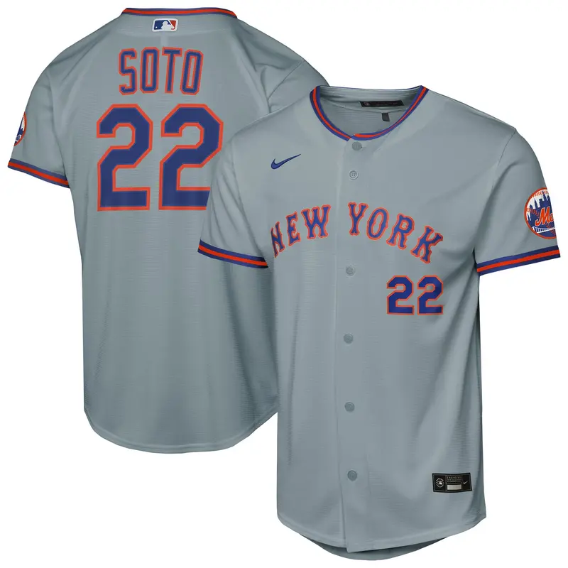 Youth Nike Juan Soto Gray Ny Mets Road Jersey 1