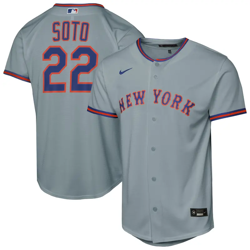 Youth Nike Juan Soto Gray Ny Mets Road Replica Jersey 1