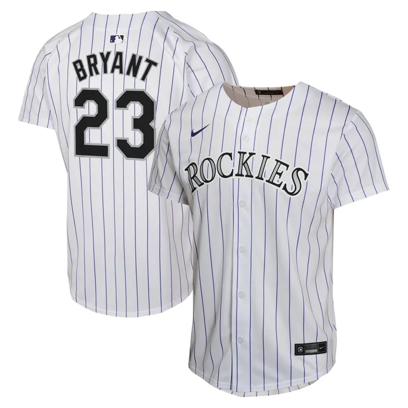 Youth Nike Kris Bryant Colorado Rockies White Home Jersey 1