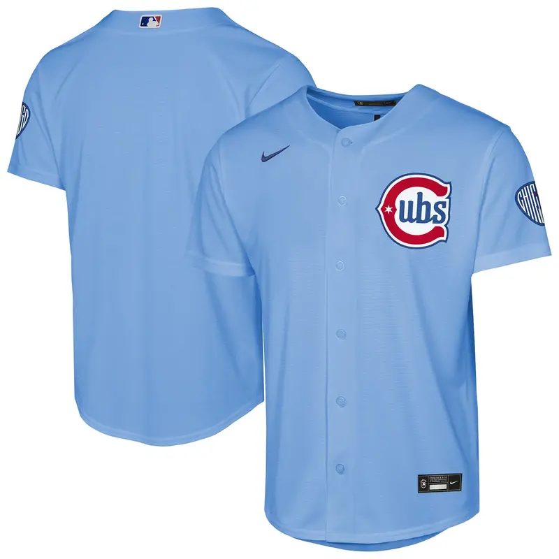 Youth Nike Light Blue Chi Cubs Alternate Jersey 1