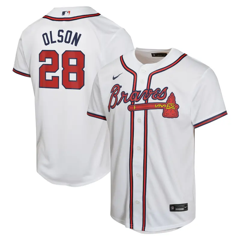 Youth Nike Matt Olson Atlanta Braves White Home Jersey 1
