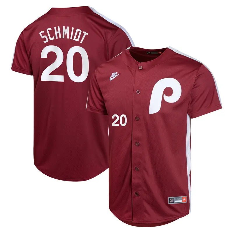 Youth Nike Mike Schmidt Philadelphia Phillies Burgundy Cooperstown Collection Jersey 1