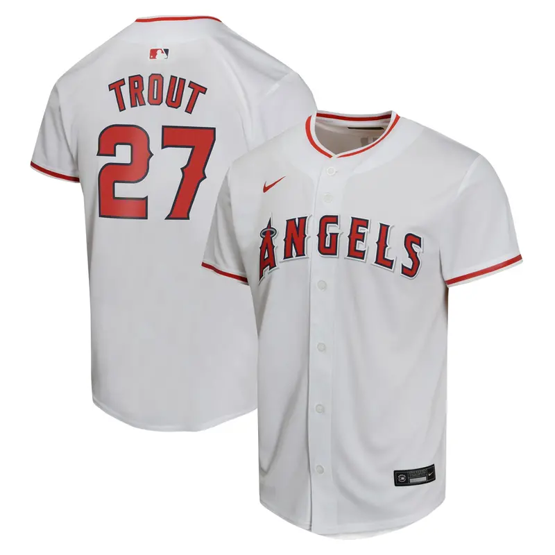Youth Nike Mike Trout Los Angeles Angels White Home Jersey 1