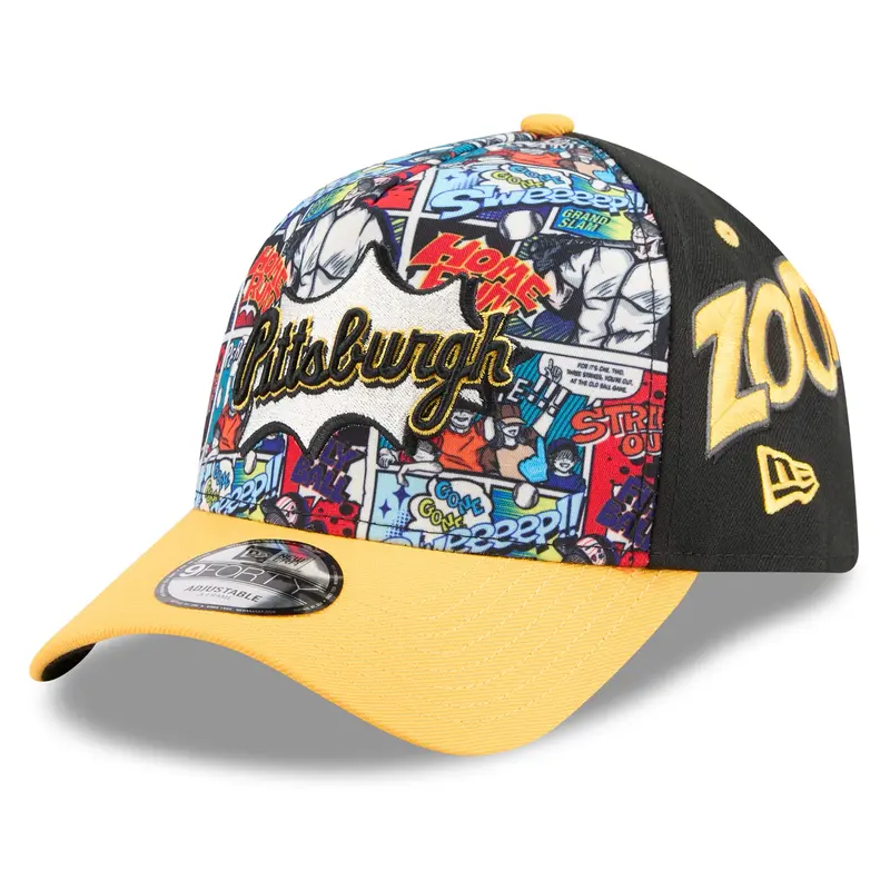 Youth Pittsburgh Pirates 2025 Diamond Hero Adjustable Hat – Black & Gold 9Forty A-Frame 1