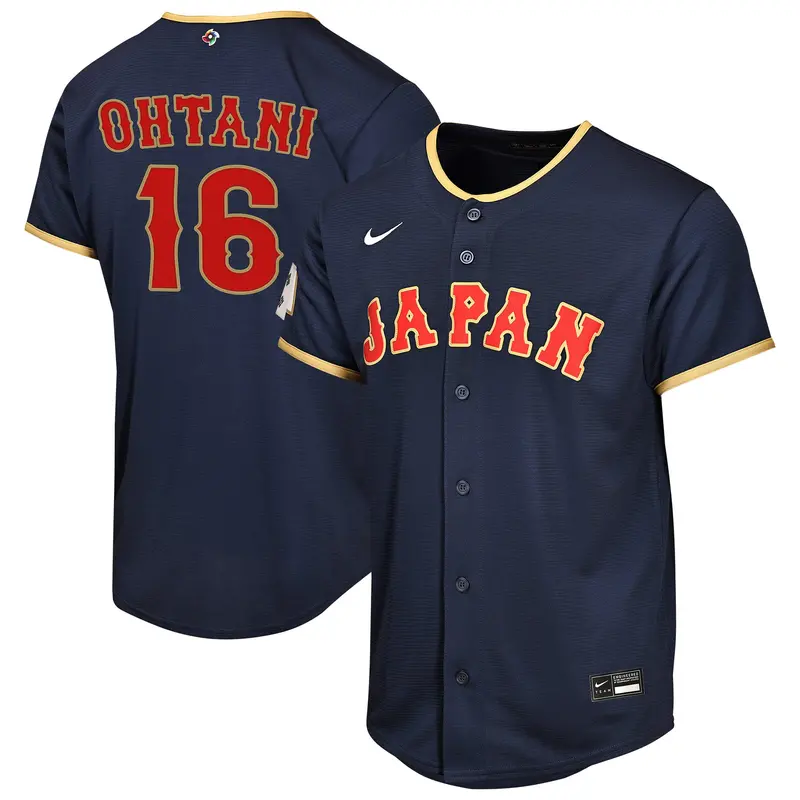 Youth Shohei Ohtani Navy Japan Wbc 2026 Road Replica Baseball Jersey 1