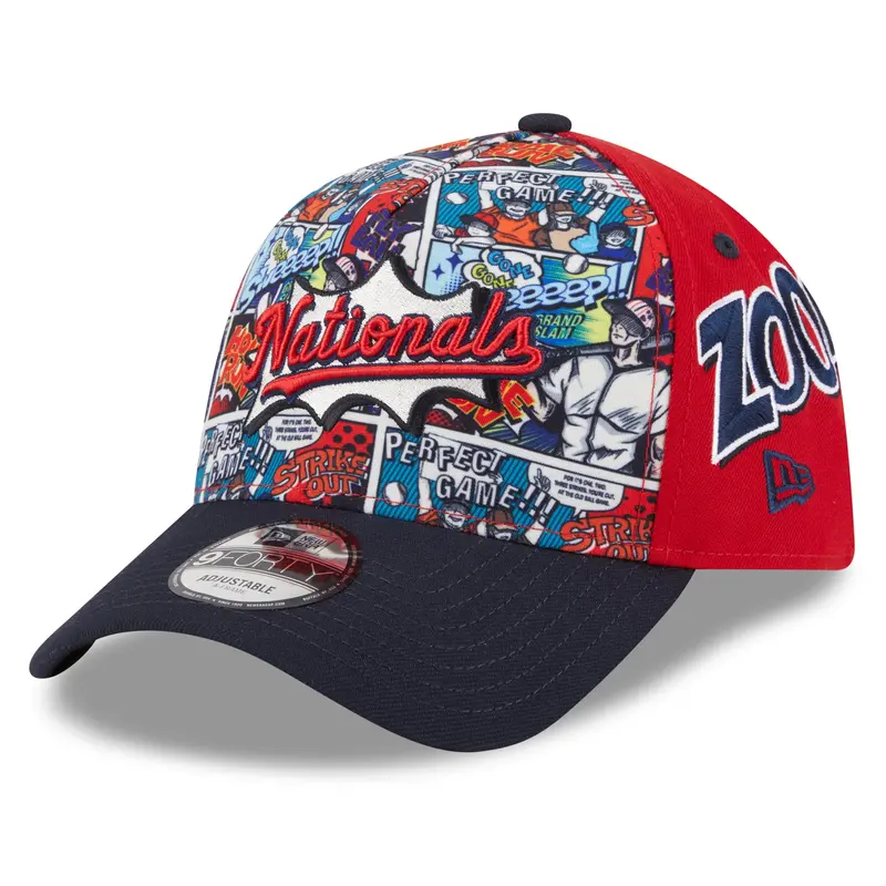 Youth Washington Nationals 2025 Diamond Hero Adjustable Hat – Red & Navy 9Forty A-Frame 1
