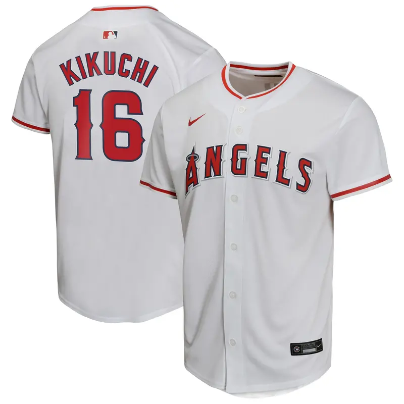 Yusei Kikuchi Los Angeles Angels Youth Home Game Player Jersey – White By Nike 1